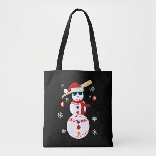 Kersthonkbal Snowman Santa Hat Gift Draagtas (Voorkant)