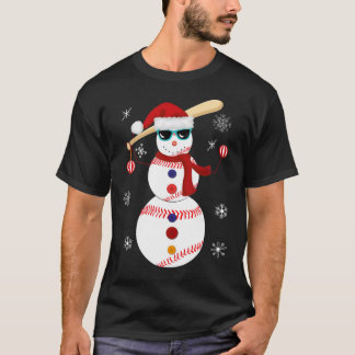 Kersthonkbal Snowman Santa Hat Gift-team T-shirt