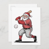 Kersthonkbal spelen als kerstman sport aankondigingskaart (Voorkant / Achterkant)