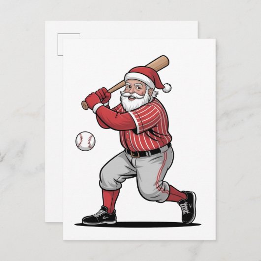 Kersthonkbal spelen als kerstman sport aankondigingskaart (Voorkant / Achterkant)