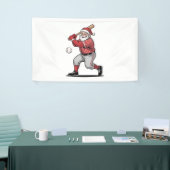 Kersthonkbal spelen als kerstman sport spandoek (Beurs)
