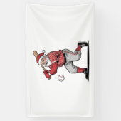 Kersthonkbal spelen als kerstman sport spandoek (Verticaal)