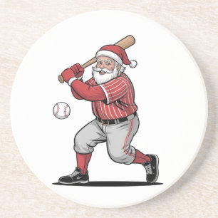 Kersthonkbal spelen als kerstman sport zandsteen onderzetter