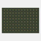 Kersthonkbalspeler - groene cheque inpakpapier vel (Voorkant)