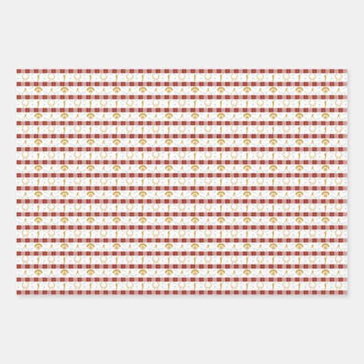 Kersthonkbalspeler - Rood groen Inpakpapier Vel (Voorkant)