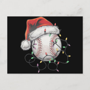 Kersthonkbalspeler voor kerstmis in Santa Sports Briefkaart