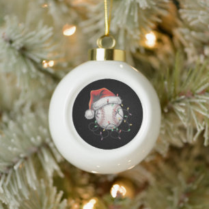 Kersthonkbalspeler voor kerstmis in Santa Sports Keramische Bal Ornament