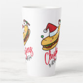  kersthotdog cartoon latte mok (Voorkant)