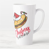 kersthotdog cartoon latte mok (Rechts)