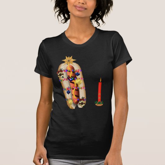 Kersthotdog T-shirt (Voorkant)