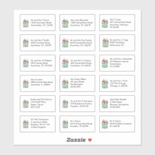 Kersthuis 18 Individuele naam Adressen Sticker