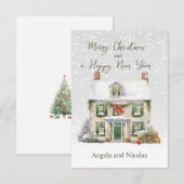 Kersthuis in Sneeuw Kaart (Voorkant / Achterkant)