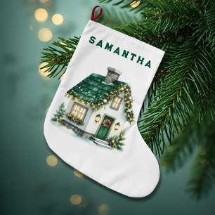 Kersthuis met Lichtjes Kinderen Sock Grote Kerstsok