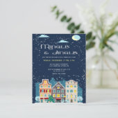 Kersthuis Mingle en Jingle feestje Kaart (Staand voorkant)