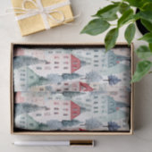 Kersthuis Naadloos Patroon Tissuepapier (Geschenk)