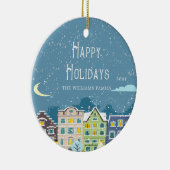 Kersthuis Sneeuwdag Foto Vakantie Ornament (Rechts)