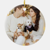 Kersthuis Sneeuwdag Foto Vakantie Ornament (Achterkant)