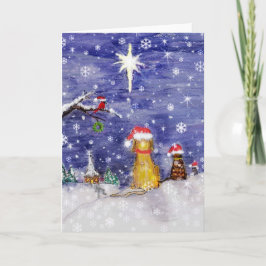 KERSTHUISDIEREN FEESTDAGEN KAART