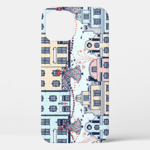 Kersthuizen, feestelijk patroon. iPhone 12 hoesje