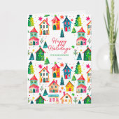 Kersthuizen Prettig Kerstfeest Feestdagen Kaart (Voorkant)