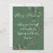 Kersthulst Boeket Groen Foto Navy Feestdagenkaart (Achterkant)