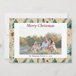 Kersthulst botanisch groen foto danst niet maar is feestdagenkaart