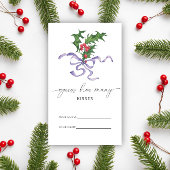 Kersthulst - raad hoeveel kusjes bruids- informatiekaartje