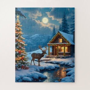 Kersthut sneeuw kunst legpuzzel