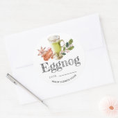 Kerstideeën gekruide eggnog ronde sticker (Envelop)
