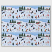 Kerstijsschilders Cadeaupapier (Vlak)