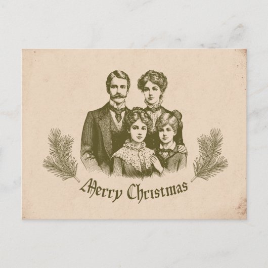  kerstillustratie feestdagenkaart (Voorkant)