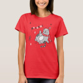 kerstillustratie met vetkat t-shirt (Voorkant)