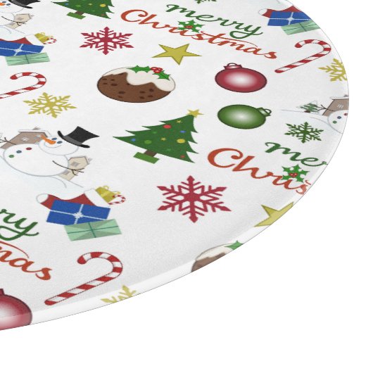 Kerstillustratie Mix Patroon Snijplank (Hoek)