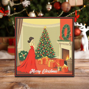 Kerstillustratie uit het verleden feestdagenkaart