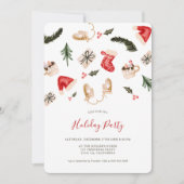 kerstillustratie waterverf feestdag kaart (Voorkant)