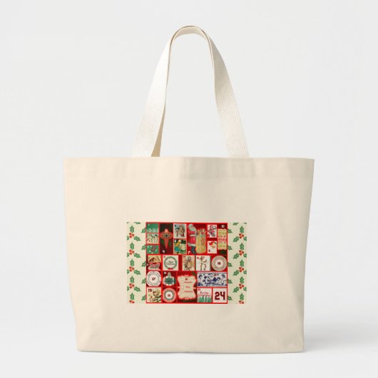 kerstillustraties feestdag grote tote bag (Voorkant)