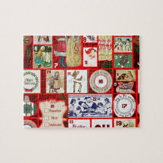 Kerstillustraties Vintage Kerstpret Legpuzzel (Horizontaal)