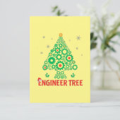 kerstingenieur, boomwerktechniek bedankkaart (Staand voorkant)