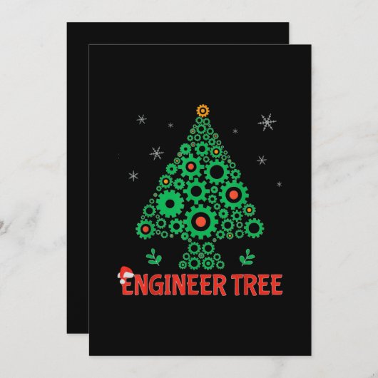 kerstingenieur, boomwerktechniek kaart (Voorkant / Achterkant)