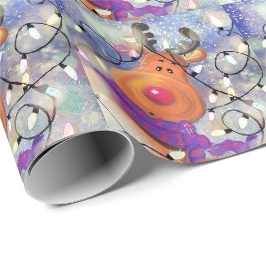 Kerstinpakpapier Happy Reindeer - Grappig Cadeaupapier (Rol Hoek)