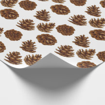 Kerstinpakpapier met dennenappels