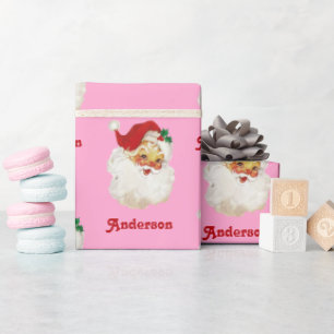 Kerstinpakpapier Santa Custom Name Cadeaupapier