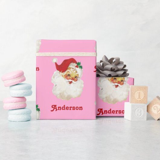 Kerstinpakpapier  Santa Custom Name Cadeaupapier (Baby Shower)
