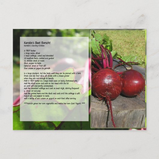 Kerstin's Beet Borscht Recipe Briefkaart (Voorkant)