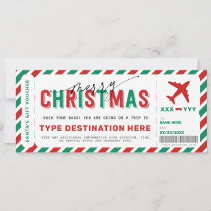kerstinstapkaart Voucher Gift Ticket Kaart