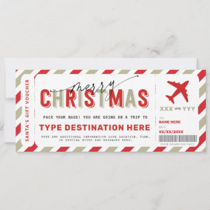 kerstinstapkaart Voucher Gift Ticket Kaart