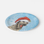 KerstIrish Wolfhound Papieren Bordje (Gekanteld)