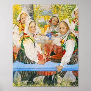 Kersti's verjaardag van Carl Larsson Poster