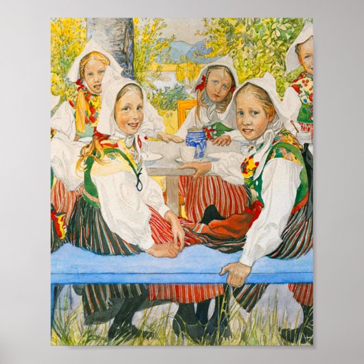 Kersti's verjaardag van Carl Larsson Poster (Voorkant)