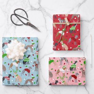 KerstItaliaanse Greyhound Dog Inpakpapier Vel